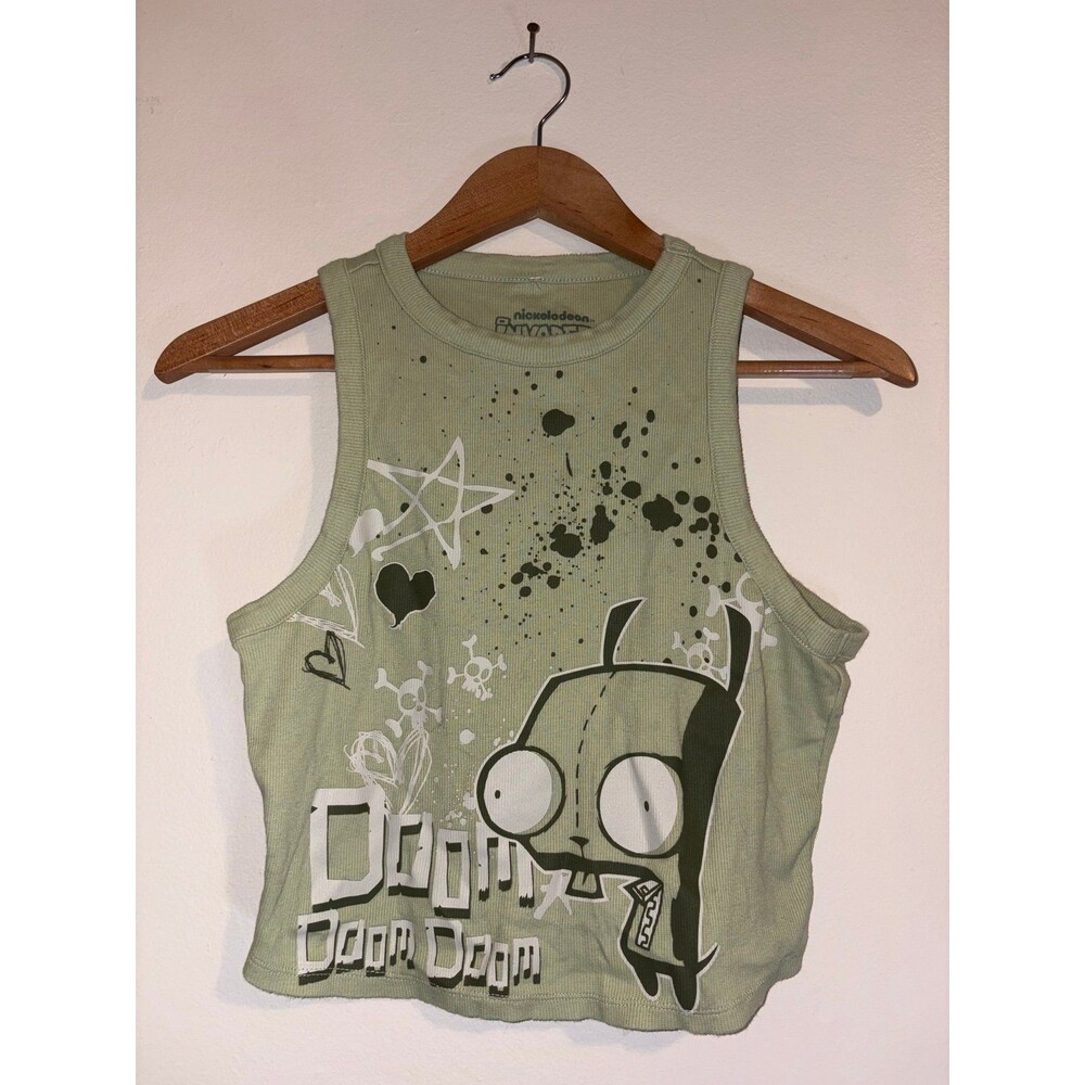 Invader Zim Gir Green Ribbed Tank Top From Hot Topic - Size Juniors Small
